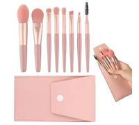 8 Pinceaux De Maquillage, Équipés D'Un Sac De Rangement Portable 1 Pièce, D'Un Ensemble De Pinceaux De Maquillage Multifonctionnels, D'Outils De Maquillage, D'Un Pinceau À Sourcils