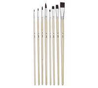 8 Pinceaux - Plat - Rond - Acrylique Et Huile - Fibres Synthétiques - Manche Long - Pébéo