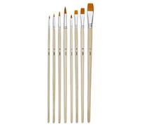 8 Pinceaux - Plat - Rond - Acrylique Et Huile - Fibres Synthétiques - Manche Long - Pébéo