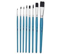 8 Pinceaux - Rond Et Plat - Aquarelle - Imitation Petit-Gris - Plusieurs Tailles - Pébéo