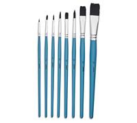 Pébéo Pinceaux aquarelle Lot 8 pièces – Ronds et plats, imitation petit-gris