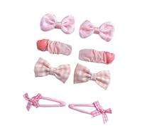 8 pinces à cheveux en tissu, faites à la main, mignonnes et mignonnes roses qui n'endommageront pas les cheveux E