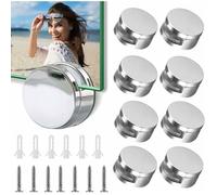 8 pinces rondes miroir en alliage zinc fixation verre epaisseur 4 a 7 mm support miroir ou vitre Label