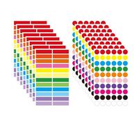 8 Planches De 300 Stickers Ronds, 8 Planches De 300 Stickers Rectangulaires, Stickers Couleurs, Stickers Petits Cercles, Stickers Décoratifs