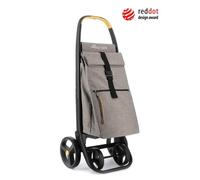 8 PLUS ECOPEP - Chariot de course Pliable - 4 roues - Beige - Sac isotherme isolant, structure solide et maniable, grande capacité