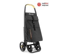 8 PLUS ECOPEP - Chariot de course Pliable - 4 roues - Noir avec sac Isotherme - Robuste et maniable, idéal pour garder vos courses