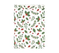 8 Pochettes cadeaux houx de Noël - Vert