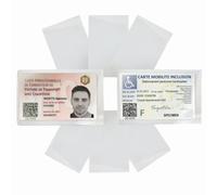 8 Pochettes Porte-Cartes Autocollantes Transparentes | Fabriqué en France | Porte-Cartes adhésifs Protection Plastifiée Multi-Usage | Accessoire Rangement Etiquetage Affichage