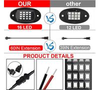 (8 pods) RGB LED Rock Lights, 90 LEDs Multicolor Neon Underglow Light Kit d'éclairage musical étanche avec APP & contrôle RF pour Jeep Offroad Truck Auto ATV SUV Motorrad