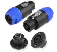 8 Pôles Speakon Connecteur Plug,NL4 speak-on 8 broches mâle audio Haut-parleur Twist Lock plug et adaptateur femelle pour NL8FC,NL8FX,NLT8X,NL8FC,NL8FX (Pack de 2)