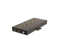 8 Port Serial Hub USB to RS232/RS485/RS422 Adapter - Industrial USB 2.0 to DB9 Serial Converter Hub - IP30 Rated - Din Rail Mountable Metal Serial