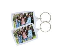 8 porte-clés transparents pour photos 3 x 4,5 cm