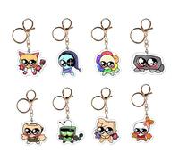 8 Porte Clés World for Dandys Cartoon Figurine Dandys Keychain Pendentifs Decoration Acrylique Porte Clef Set