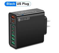 8 Ports Usb Total 65W Chargeur Rapide Pd Type C Charge Rapide 3.0 Adaptateur De Téléphone Chargeur Mural Pour Iphone 15 14 Pro Max Xiaomi Samsung