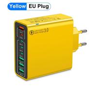 8 Ports Usb Total 65W Chargeur Rapide Pd Type C Charge Rapide 3.0 Adaptateur De Téléphone Chargeur Mural Pour Iphone 15 14 Pro Max Xiaomi Samsung