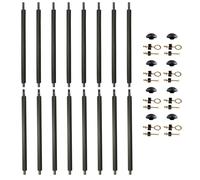 Lot De 8 Poteaux De Filet De Sécurité Ø25mm Pour Trampolines Avec Mousse, Visserie Et Capuchon (Longueur Totale 215cm)
