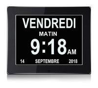 8" Pouce LCD Horloge Numérique Calendrier avec Date Jour Et Heure Horloge Non-Abrégée Auto Dimming 8 Langues HD Display Rappel pour Alzheimer Les Personnes âgées et Les Enfants
