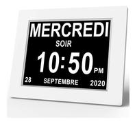 8"" Pouce LCD Horloge Numérique Calendrier avec Date Jour Et Heure Horloge Non-Abrégée Auto Dimming 8 Langues HD Display Rappel A308