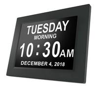 8"" Pouce LCD Horloge Numérique Calendrier Date Jour Heure Horloge Non-Abrégée Auto Dimming 8 Langues HD Display Rappel Alzheimer