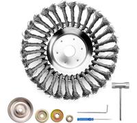 8 Pouce tête de débroussailleuse à Plaque de désherbage, Universelle Tete rotofil Ronde, Brosse métallique, désherbage Fil d'acier avec 4 Accessoires, pour Outils de Jardin Agriculture Pelouse