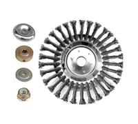 8 Pouces (200 mm) Tête de désherbage en Fil d'acier, Brosse pour débroussailleuses de Jardin, Roue rotative pour Tondeuse à Gazon, désherbage et enlèvement de Rouille (avec vis de Plaque de Pression)