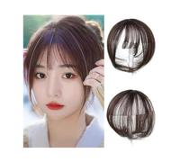 8 pouces Clip In 3D Air Bangs Frange de cheveux d'aspect naturel for femmes filles Extensions de cheveux à frange à clipser en deux pièces Partie perruque Hair Extensions(Brown black)