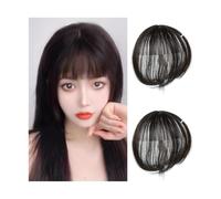 8 pouces Clip In 3D Air Bangs Frange de cheveux d'aspect naturel for femmes filles Extensions de cheveux à frange à clipser en deux pièces Partie perruque Hair Extensions(Dark brown)