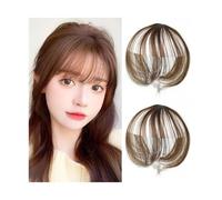 8 pouces Clip In 3D Air Bangs Frange de cheveux d'aspect naturel for femmes filles Extensions de cheveux à frange à clipser en deux pièces Partie perruque Hair Extensions(Light brown)