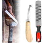 8 Pouces Lime À Sabots Cheval, Outils De Maréchal-Ferrant, Râpe Sabot en Acier Au Carbone, Soins des Sabots pour Chevaux, Râpe À Sabot De Cheval, Lime en Fer À Cheval Double, pour Chevaux Et Ânes