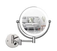 8 Pouces Miroirs de courtoisie Miroir Grossissant Lumineux Mural x5, LED Miroirs de Maquillage Salle De Bain, 360° Pivotant Extensible,pour Maquillage et Rasage