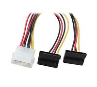 8 pouces Molex 4 broche mâle à angle droit 2x SATA Câble d'adaptateur de convertisseur Y-Splitter Y-Splitter de puissance à 15 broches , ATX 12V / 5V & HDD / SSD utiliser(15cm,To 2xSATA 90 Degree)