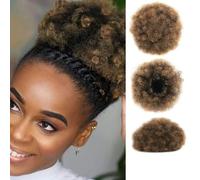 8 pouces synthétique Afro cheveux chignon cordon extension de queue de cheval pour les femmes noires grand court crépus bouclés Afro chignon postiche-1BT27 8 pouces