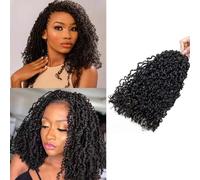 8 Pouces Yanky Twist Crochet Hair Cheveux de Tresse Pré-Torsadée 5 Paquets de Mini Tresses Torsadées au Crochet Rebondissant Courtes Passion Twist Braiding Hair Extensions pour Femmes