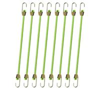 8 Pzs 25cm Tendeurs Elastiques avec Crochets, Mini Tendeurs Sandow en Caoutchouc, Petits Cordons Elastiques, pour Transport Camping Bagage Bâche Tente (Vert)
