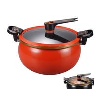 8 QT TimeSaver Pressure Cooker,Multifunctional Large Capacity Non-stick Pressure Cooker,Induction Compatible Fast Cooker Pot,Your Easy Cooking Solution for Family Meals (Red)