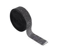 8 Rangées Rouleau en Maille de Fleur Argent Faux Cristal Ruban pour les Décorations de Fête, 10 Verges(noir)