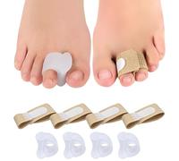 8 Redresseur D'orteil Réglable,4 Pcs Séparateur Orteils+4 Pcs bandages pour Orteils,Marteau orteil Correcteur de Coussinets en gel,Séparateurorteils,ecarteur orteil,pour Soulager la Pression du Pied
