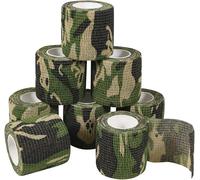 8 Rolls Camouflage Cohesive Bandage Self Adhesive Cohesive Camo Tape Elastic Medical Bandage Tape Adhesive Plasters For Outdoor Hunting Sports 5 Cm