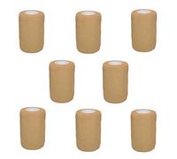 8 Rouleaux Bandage Autoadhésif 7.5 cm Bandage Elastique Bande Pansements Adhésive Sports Strapping pour Cheville Poignets Genouxs (Beige)