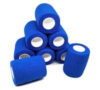 8 Rouleaux Bandage Autoadhésif Bande Cohésive Elastique Compresses non Tissées Strapping Immobilisation pour Poignet Genou Cheville Pied et Main 7,5 cm x 4,5 m Bleu