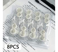 8 rouleaux de ruban correcteur mini transparent - Taille étudiante portable et mignonne, lisse et facile à effacer, convient pour la prise de notes, les examens et la correction des erreurs n'importe 