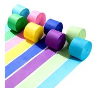 8 Rouleaux Guirlande Papier Crépon, 4,5cm x 25m, pour décoration | Serpentins arc-en-ciel à suspendre. Idéal pour anniversaire, Noël, mariage et fêtes. Coloré et festif.