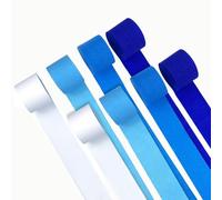 8 Rouleaux Papier Crépon,DIY Bleu Papier Crepon,4 Couleurs,Papier de Soie Streamer,Pour Décoration de Mariage Fête D'anniversaire Décoration de Noël (4,5 cm x 25 m/Rouleau)