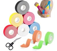 8 Rouleaux Strap Sport, 8 Couleurs Tape Kinesiologie Étanche et Élastique Bandes de Kinésiologie avec Ciseaux Spéciaux, Kinesio Tape pour Muscles Articulations et Tendons, 2,5cm x 5m