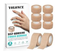 8 Rouleaux Tape pour Doigt avec Adhésif extra Fort,Bande de Sparadrap élastique étanche, Adapté à Tous Les Sports de Plein Air Entraînement et Récupération Musculaire(Beige)