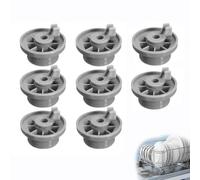 8 Roulette Lave Vaisselle Panier Inférieur, Compatible avec Bosch & Siemens | Polypropylène PP résistant, dimensions 3,4 × 2,5 cm, lot de 8 pièces, Compatible Modèle 165314, fixation par clip