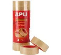 APLI Ruban adhésif 12490 – transparent 19 mm x 33 m – tour de 8 rouleaux
