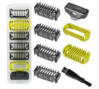 8 Sabots pour Philips OneBlade, Peignes 1/2/3/5 mm | Protection Peau 0 mm, Peigne Corps 3 mm, Compatible QP25XX QP26XX QP2734 QP2824, avec Capuchon et Brosse de Nettoyage Inclus