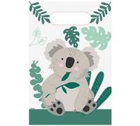 8 sachets cadeaux fête koala hawaï - amscan 9908601 Gris G