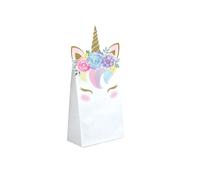 8 Sacs Cadeaux En Papier Licorne Féerique Blancs 11,4 X 20 Cm Blanc